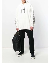 weißer und schwarzer bedruckter Pullover mit einem Kapuze von Golden Goose Deluxe Brand