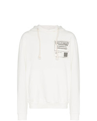 weißer und schwarzer bedruckter Pullover mit einem Kapuze von Maison Margiela