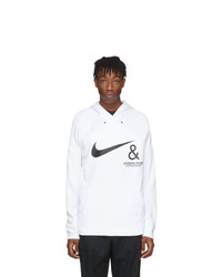 weißer und schwarzer bedruckter Pullover mit einem Kapuze von Nike