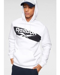 weißer und schwarzer bedruckter Pullover mit einem Kapuze von Reebok Classic