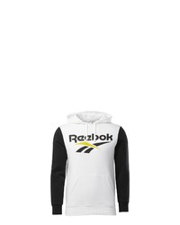 weißer und schwarzer bedruckter Pullover mit einem Kapuze von Reebok Classic