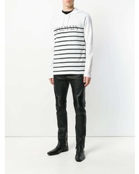 weißer und schwarzer bedruckter Pullover mit einem Kapuze von Balmain