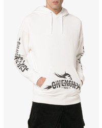weißer und schwarzer bedruckter Pullover mit einem Kapuze von Givenchy