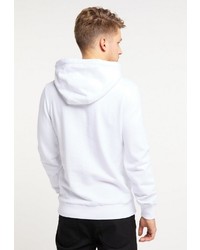 weißer und schwarzer bedruckter Pullover mit einem Kapuze von Tuffskull