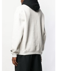 weißer und schwarzer bedruckter Pullover mit einem Kapuze von Alexander Wang