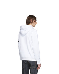 weißer und schwarzer bedruckter Pullover mit einem Kapuze von DSQUARED2