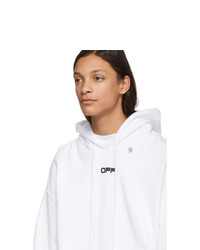 weißer und schwarzer bedruckter Pullover mit einem Kapuze von Off-White