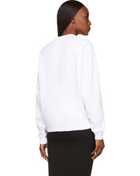 weißer und schwarzer bedruckter Pullover mit einem Rundhalsausschnitt von MCQ