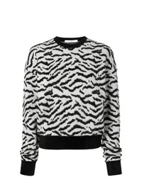 weißer und schwarzer bedruckter Pullover mit einem Rundhalsausschnitt von Givenchy