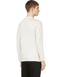 weißer und schwarzer bedruckter Pullover mit einem Rundhalsausschnitt von A.P.C.