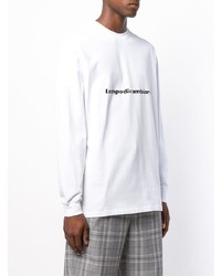 weißer und schwarzer bedruckter Pullover mit einem Rundhalsausschnitt von MSGM