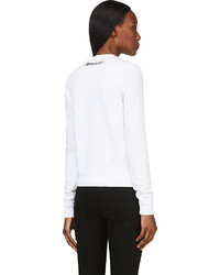 weißer und schwarzer bedruckter Pullover mit einem Rundhalsausschnitt von Dsquared2