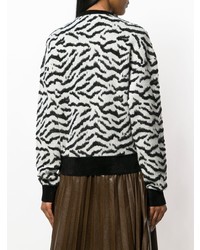 weißer und schwarzer bedruckter Pullover mit einem Rundhalsausschnitt von Givenchy