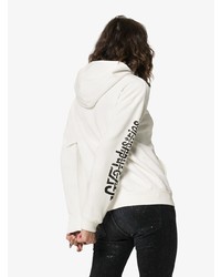 weißer und schwarzer bedruckter Pullover mit einer Kapuze von Givenchy