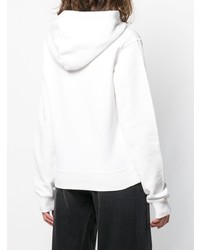 weißer und schwarzer bedruckter Pullover mit einer Kapuze von Dsquared2