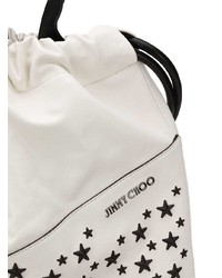 weißer und schwarzer bedruckter Rucksack von Jimmy Choo