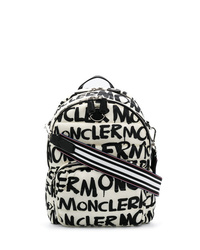 weißer und schwarzer bedruckter Rucksack von Moncler