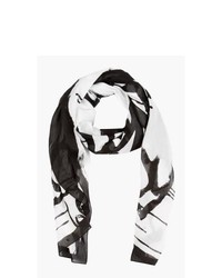 weißer und schwarzer bedruckter Schal von McQ Alexander McQueen