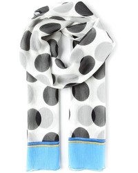 weißer und schwarzer gepunkteter Schal von Dolce & Gabbana