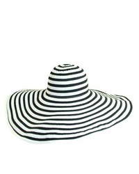 weißer und schwarzer horizontal gestreifter Hut