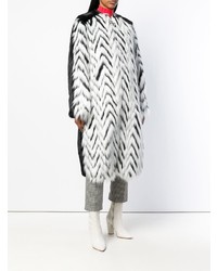 weißer und schwarzer horizontal gestreifter Pelz von Givenchy