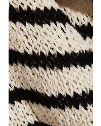 weißer und schwarzer horizontal gestreifter Pullover mit einem Rundhalsausschnitt von IRO