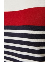 weißer und schwarzer horizontal gestreifter Pullover mit einem Rundhalsausschnitt von Part Two