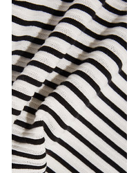 weißer und schwarzer horizontal gestreifter Rollkragenpullover von MSGM