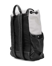 weißer und schwarzer Leder Rucksack von Emporio Armani