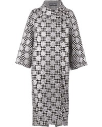 weißer und schwarzer Mantel mit Hahnentritt-Muster von Dolce & Gabbana