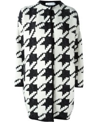 weißer und schwarzer Mantel mit Hahnentritt-Muster von Gianluca Capannolo