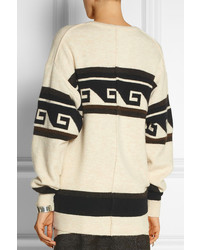 weißer und schwarzer Oversize Pullover mit geometrischem Muster von Isabel Marant
