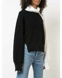 weißer und schwarzer Oversize Pullover von Monse