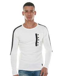weißer und schwarzer Pullover mit einem Rundhalsausschnitt von EX-PENT