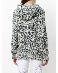 weißer und schwarzer Pullover mit einer Kapuze von Isabel Marant