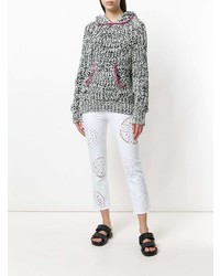 weißer und schwarzer Pullover mit einer Kapuze von Isabel Marant