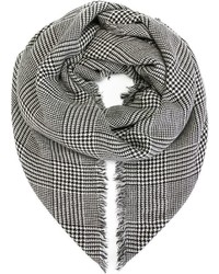 weißer und schwarzer Schal mit Hahnentritt-Muster von Faliero Sarti