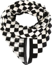 weißer und schwarzer Schal mit Karomuster von Saint Laurent