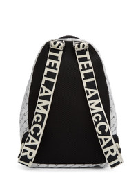 weißer und schwarzer Segeltuch Rucksack von Stella McCartney