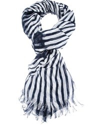 weißer und schwarzer vertikal gestreifter Schal von Stella McCartney