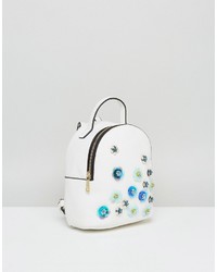 weißer verzierter Rucksack von Asos