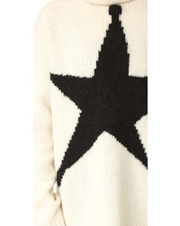 weißer Wollpullover mit Sternenmuster von Acne Studios