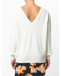 weißer Wollpullover von Victoria Beckham