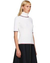 weißer Wollrollkragenpullover von Thom Browne