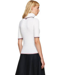 weißer Wollrollkragenpullover von Thom Browne