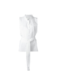 weißes ärmelloses Hemd von Maison Margiela