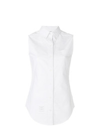 weißes ärmelloses Hemd von Thom Browne