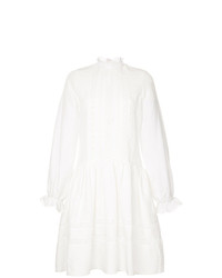 weißes ausgestelltes Kleid aus Spitze von Matin