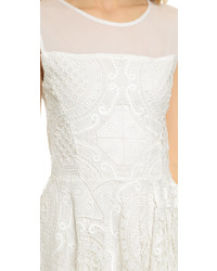 weißes ausgestelltes Kleid aus Spitze von Style Stalker