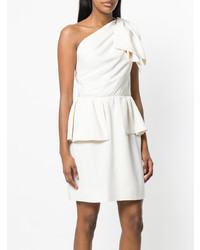 weißes ausgestelltes Kleid mit Rüschen von Yves Saint Laurent Vintage